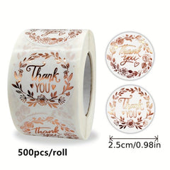 500 Elegant Thank You Stickers for Packaging Decoration