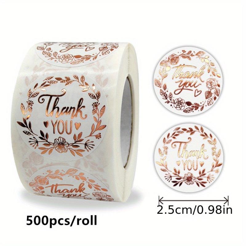 500 Elegant Thank You Stickers for Packaging Decoration