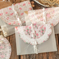30pcs Round Lace Scrapbook Paper Vintage Supplies Journaling Craft DIY