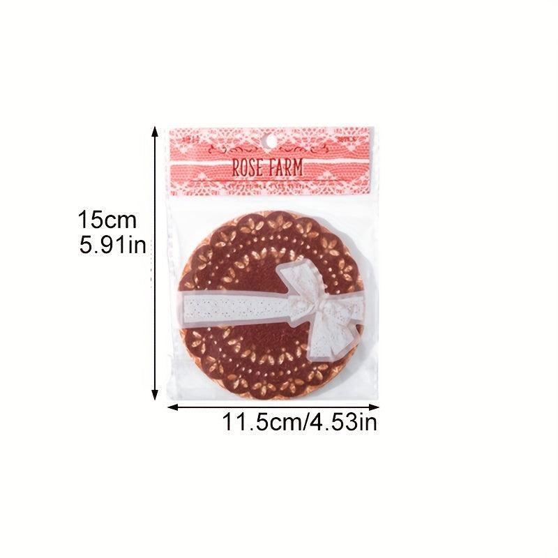 30pcs Round Lace Scrapbook Paper Vintage Supplies Journaling Craft DIY
