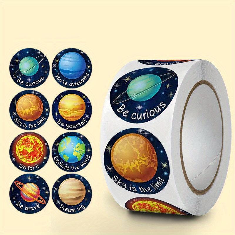 500 Sheets Planet Animal Thank You Stickers
