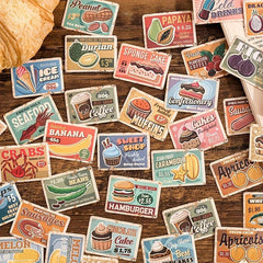 45 Pcs Vintage Washi Stickers Ticket Book Stickers Scrapbooking Journaling Label