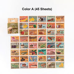 45 Pcs Vintage Washi Stickers Ticket Book Stickers Scrapbooking Journaling Label