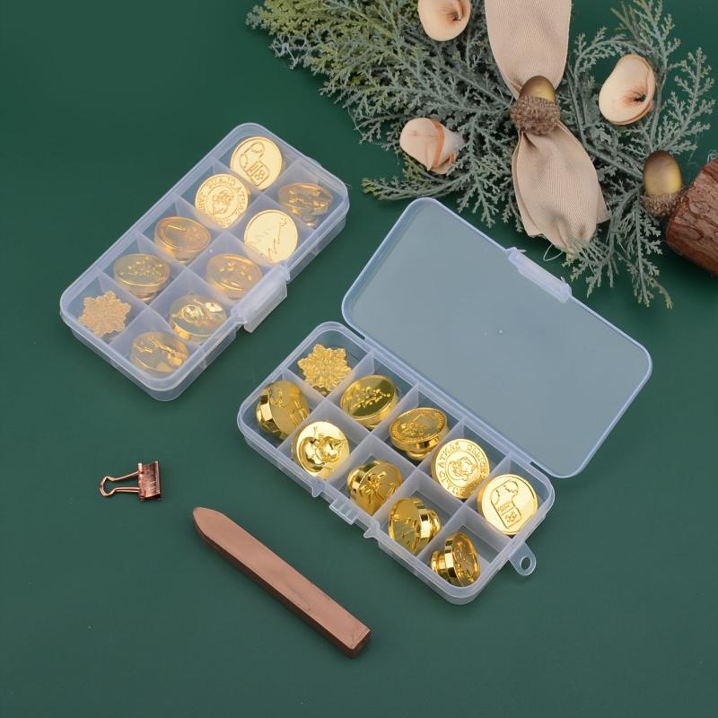 10pcs Christmas Wax Seal Stamp Head Set