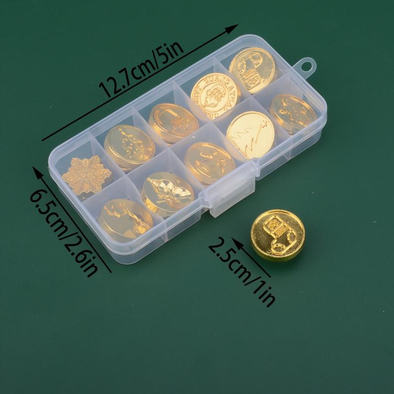 10pcs Christmas Wax Seal Stamp Head Set