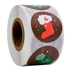500pcs Christmas Gift Adhesive Sticker Labels - Holiday Decoration Roll