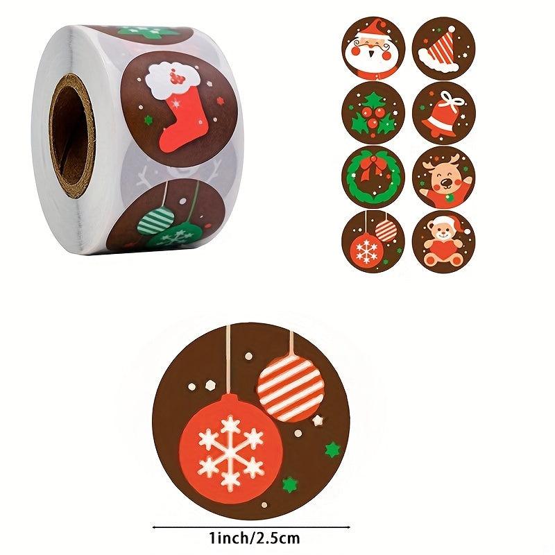 500pcs Christmas Gift Adhesive Sticker Labels - Holiday Decoration Roll
