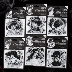 30 Sheets Retro Characters DIY Decoration Stickers - 6 Styles