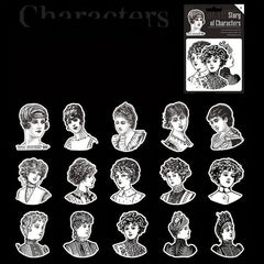 30 Sheets Retro Characters DIY Decoration Stickers - 6 Styles