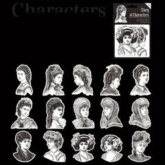30 Sheets Retro Characters DIY Decoration Stickers - 6 Styles