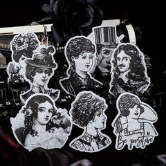 30 Sheets Retro Characters DIY Decoration Stickers - 6 Styles