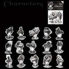 30 Sheets Retro Characters DIY Decoration Stickers - 6 Styles