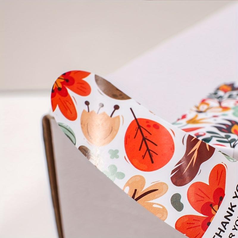 100pcs Thank You For Your Order Floral Labels Sticker