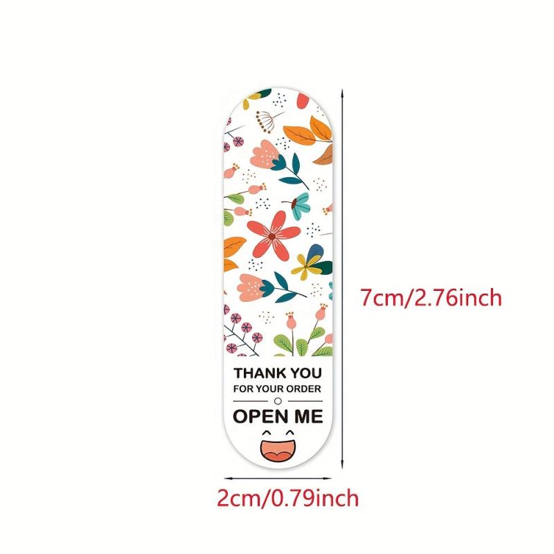 100pcs Thank You For Your Order Floral Labels Sticker