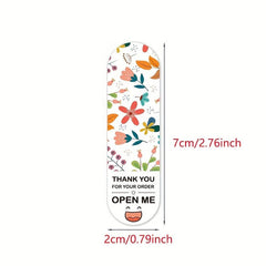 100pcs Thank You For Your Order Floral Labels Sticker