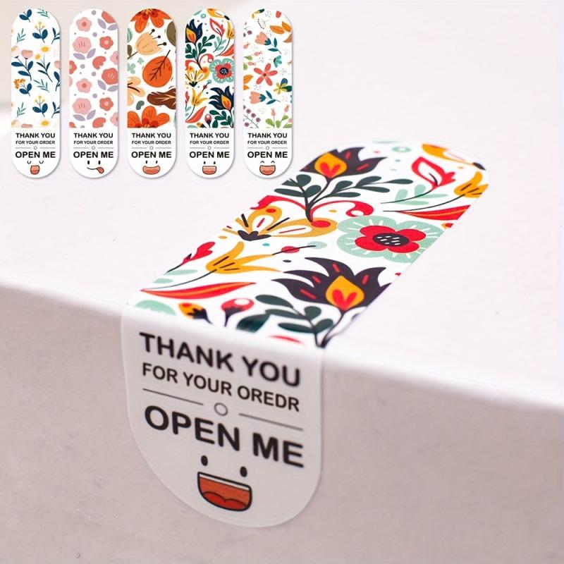 100pcs Thank You For Your Order Floral Labels Sticker