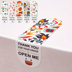 100pcs Thank You For Your Order Floral Labels Sticker