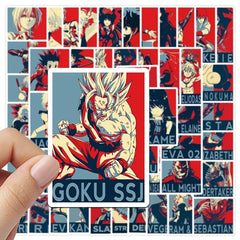 50pcs 2D Poster Animation Graffiti Sticker Diy Creative Toys