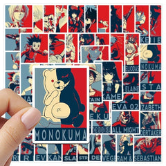 50pcs 2D Poster Animation Graffiti Sticker Diy Creative Toys