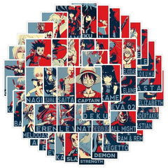 50pcs 2D Poster Animation Graffiti Sticker Diy Creative Toys