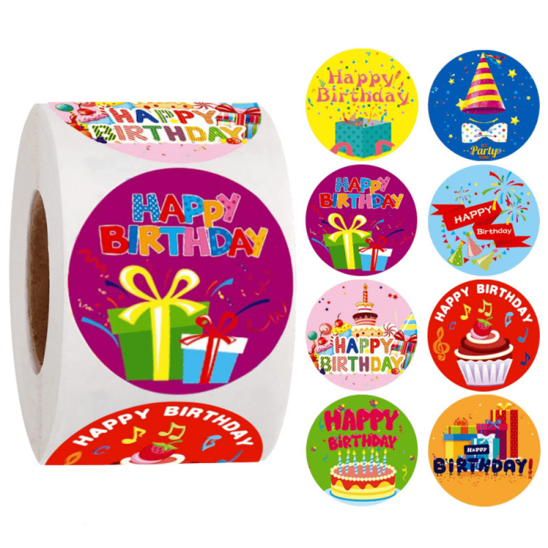 500pcs Birthday Stickers, Ideal for Celebrations