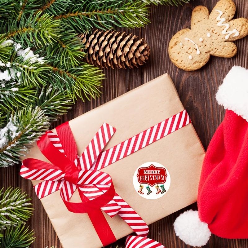 500 Cowhide Stickers Roll Self-adhesive Label Christmas Decoration