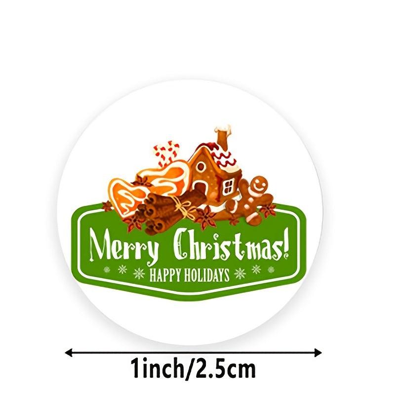 500 Cowhide Stickers Roll Self-adhesive Label Christmas Decoration
