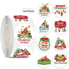 500 Cowhide Stickers Roll Self-adhesive Label Christmas Decoration