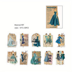 30pcs Vintage Character Collage Stickers for DIY Journaling and Scrapbooking