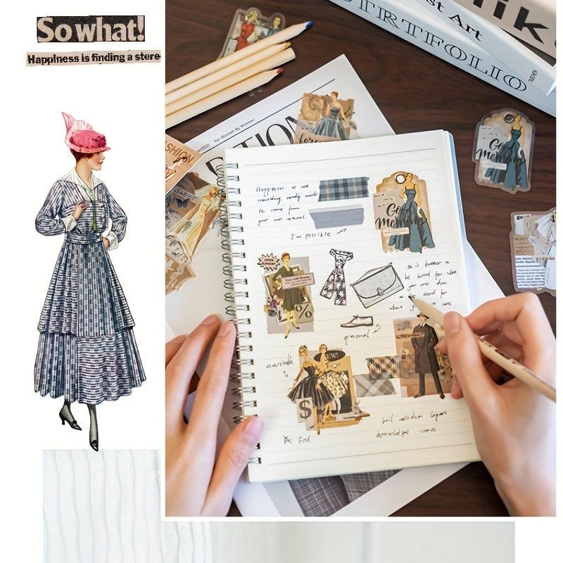 30pcs Vintage Character Collage Stickers for DIY Journaling and Scrapbooking