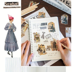 30pcs Vintage Character Collage Stickers for DIY Journaling and Scrapbooking