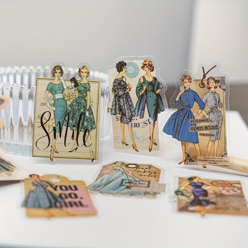 30pcs Vintage Character Collage Stickers for DIY Journaling and Scrapbooking
