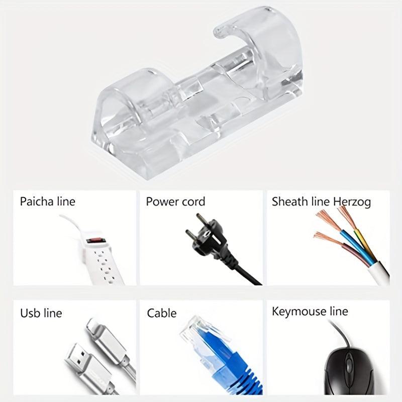 20pcs Cable Clips Organizer Wire Holder Cord Management Self Adhesive