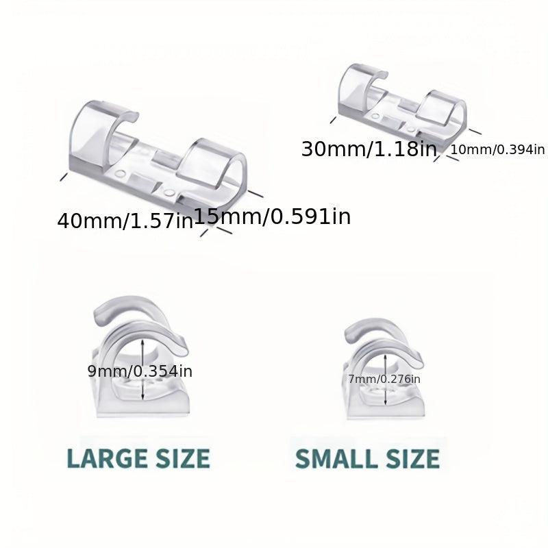 20pcs Cable Clips Organizer Wire Holder Cord Management Self Adhesive