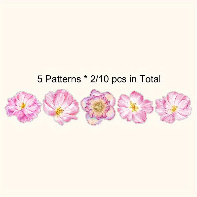 10pcs 9.5x9 PET Ink Waterproof Self-adhesive Sticker for DIY Crafts Scrapbooking