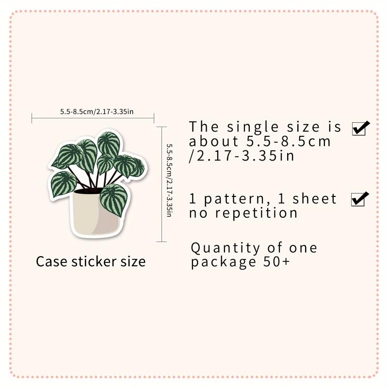 50pcs Green Plant Graffiti Stickers Small Fresh DIY Skateboard Water