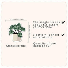 50pcs Green Plant Graffiti Stickers Small Fresh DIY Skateboard Water