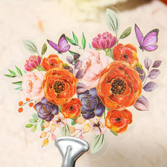 10pcs Mountain Flowers Colorful Retro Flowers Stickers Pack