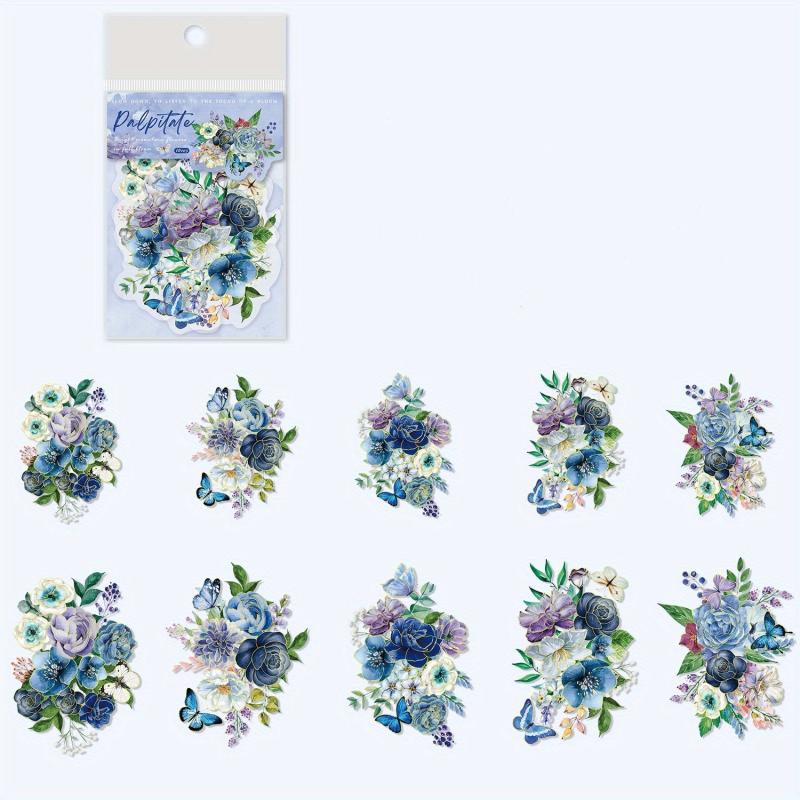 10pcs Mountain Flowers Colorful Retro Flowers Stickers Pack
