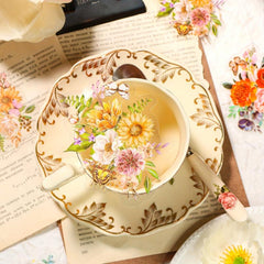 10pcs Mountain Flowers Colorful Retro Flowers Stickers Pack
