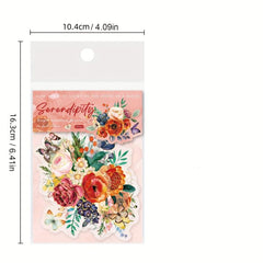 10pcs Mountain Flowers Colorful Retro Flowers Stickers Pack