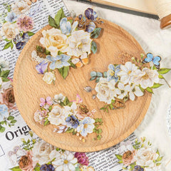 10pcs Mountain Flowers Colorful Retro Flowers Stickers Pack