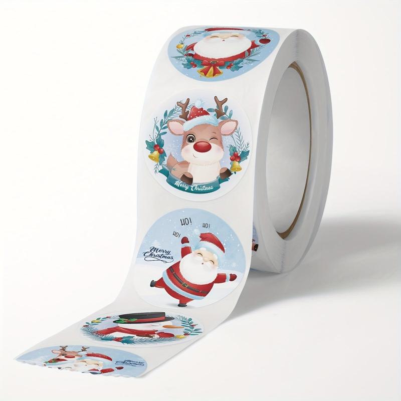 500pcs Cartoon Merry Christmas Santa Sticker Xmas Envelop Seals