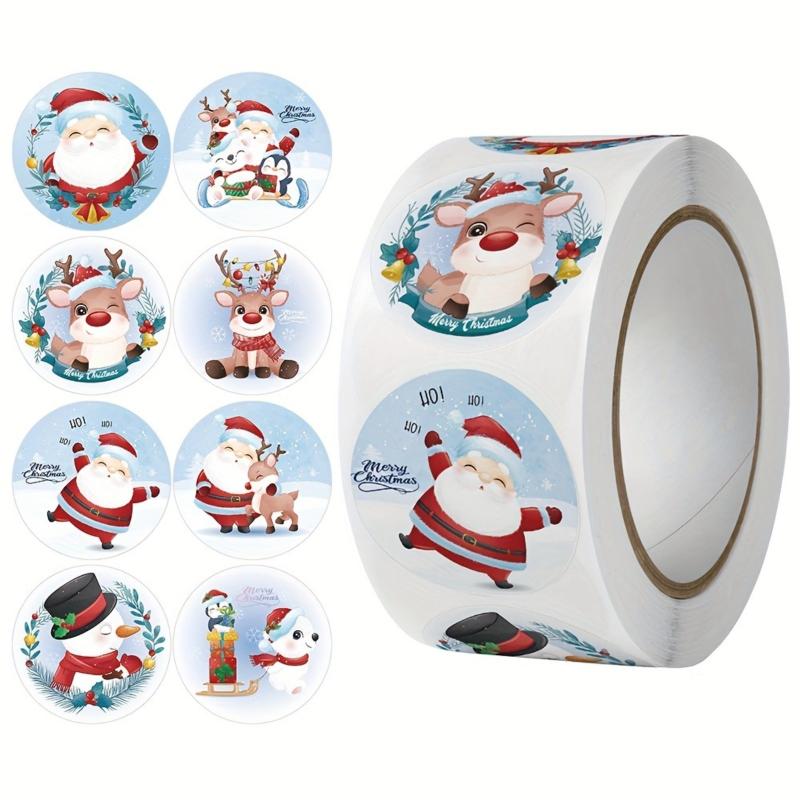 500pcs Cartoon Merry Christmas Santa Sticker Xmas Envelop Seals