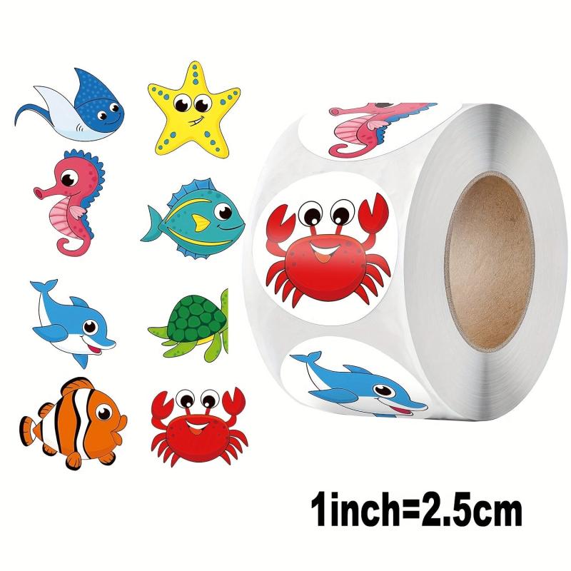 500 Ocean Animal Reward Stickers for Gift Packaging
