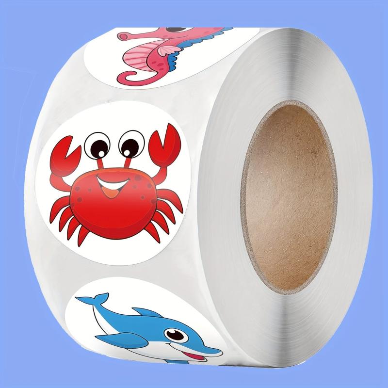 500 Ocean Animal Reward Stickers for Gift Packaging