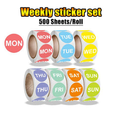 7pcs Colorful Date Marker Sticker Labels