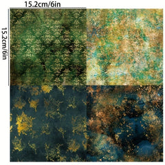 24pcs Golden Style Scrapbook Paper Pads Greeting Cards - DIY Origami Packaging