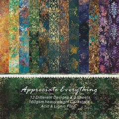 24pcs Golden Style Scrapbook Paper Pads Greeting Cards - DIY Origami Packaging