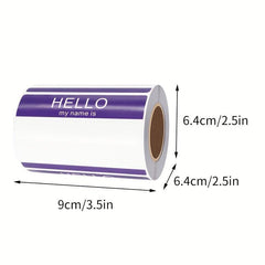 200 Sheets 89x60mm Purple Hello Adhesive Label Sticker Roll